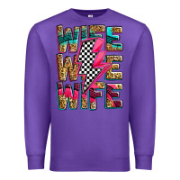 Purple race wife wife wife lightningbolt Premium Sweatshirt - Zillion Design Studio
