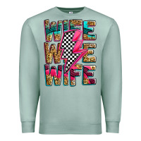 Seafoam race wife wife wife lightningbolt Premium Sweatshirt - Zillion Design Studio