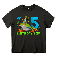 Asphalt Birthday Boy Frog Age 5 Heavy Core Tee - LillyAllenDesigns