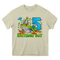 Mossy Birthday Boy Frog Age 5 Heavy Core Tee - LillyAllenDesigns