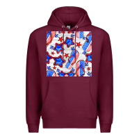 Burgundy 4th of july flip flops seamless pattern Premium Hoodie - BundleAndBundleShop