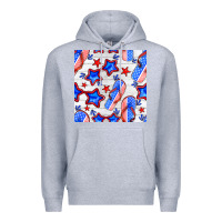 Heather Grey 4th of july flip flops seamless pattern Premium Hoodie - BundleAndBundleShop