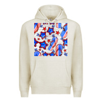 Oatmeal Heather 4th of july flip flops seamless pattern Premium Hoodie - BundleAndBundleShop