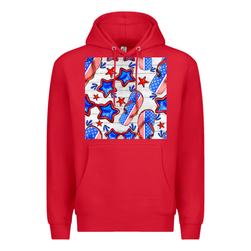 4th Of July Flip Flops Seamless Pattern Premium Hoodie by BundleAndBundleShop | Teevron