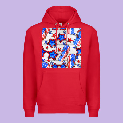 4th Of July Flip Flops Seamless Pattern Premium Hoodie Designed By Bundleandbundleshop