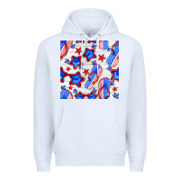 White 4th of july flip flops seamless pattern Premium Hoodie - BundleAndBundleShop