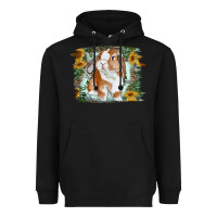 Black Bunny With Flower Leopard Heavyweight Hoodie - RanaPortraitStore