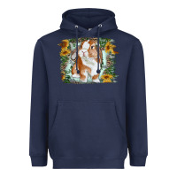 Navy Bunny With Flower Leopard Heavyweight Hoodie - RanaPortraitStore
