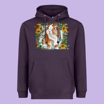 Heavyweight Hoodie Bunny With Flower Leopard