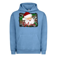 Pigment Pebble Blue believe santa Urban Hoodie - AdoDesignShop