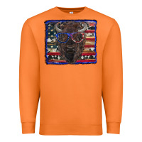 Carrot bison with american flag and glasses Premium Sweatshirt - RanaPortraitStore