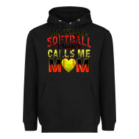 Black my favorite softball player calls me mom Heavyweight Hoodie - Zillion Design Studio