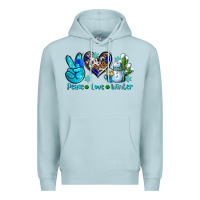Blue Mist peace love winter ado Premium Hoodie - AdoDesignShop