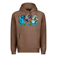 Chestnut peace love winter ado Premium Hoodie - AdoDesignShop