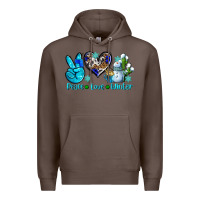 Coffee peace love winter ado Premium Hoodie - AdoDesignShop