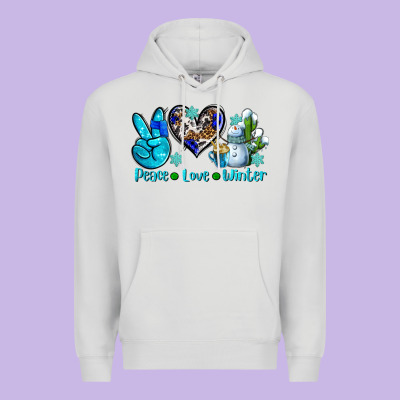 Peace Love Winter Ado Premium Hoodie Designed By Adodesignshop