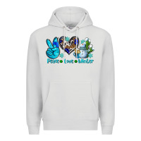 Dove Grey peace love winter ado Premium Hoodie - AdoDesignShop
