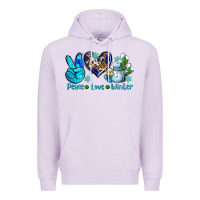 Lilac peace love winter ado Premium Hoodie - AdoDesignShop