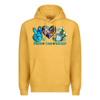 Mustard peace love winter ado Premium Hoodie - AdoDesignShop