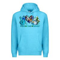Ocean Blue peace love winter ado Premium Hoodie - AdoDesignShop