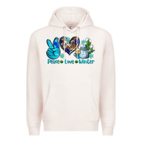 Pale Pink peace love winter ado Premium Hoodie - AdoDesignShop