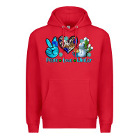 Red peace love winter ado Premium Hoodie - AdoDesignShop
