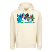 Sandshell peace love winter ado Premium Hoodie - AdoDesignShop