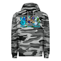 Slate Camo peace love winter ado Premium Hoodie - AdoDesignShop