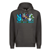 Smoke peace love winter ado Premium Hoodie - AdoDesignShop