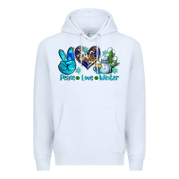 White peace love winter ado Premium Hoodie - AdoDesignShop