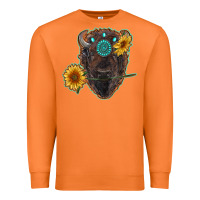 Carrot bison head with sunflowers and gemstone Premium Sweatshirt - RanaPortraitStore
