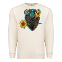 Sandshell bison head with sunflowers and gemstone Premium Sweatshirt - RanaPortraitStore