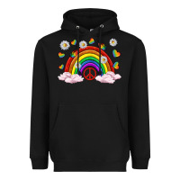 Black pride rainbow with daisy and butterfly Heavyweight Hoodie - texasbilliewilder