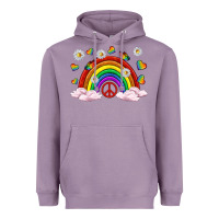 Lavender pride rainbow with daisy and butterfly Heavyweight Hoodie - texasbilliewilder