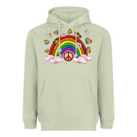 Matcha pride rainbow with daisy and butterfly Heavyweight Hoodie - texasbilliewilder