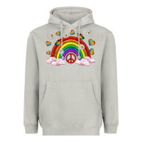 Moon Dust pride rainbow with daisy and butterfly Heavyweight Hoodie - texasbilliewilder
