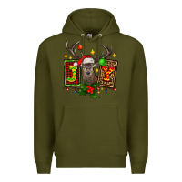 Army Green joy with reindeer ado Premium Hoodie - AdoDesignShop