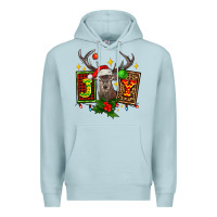 Blue Mist joy with reindeer ado Premium Hoodie - AdoDesignShop
