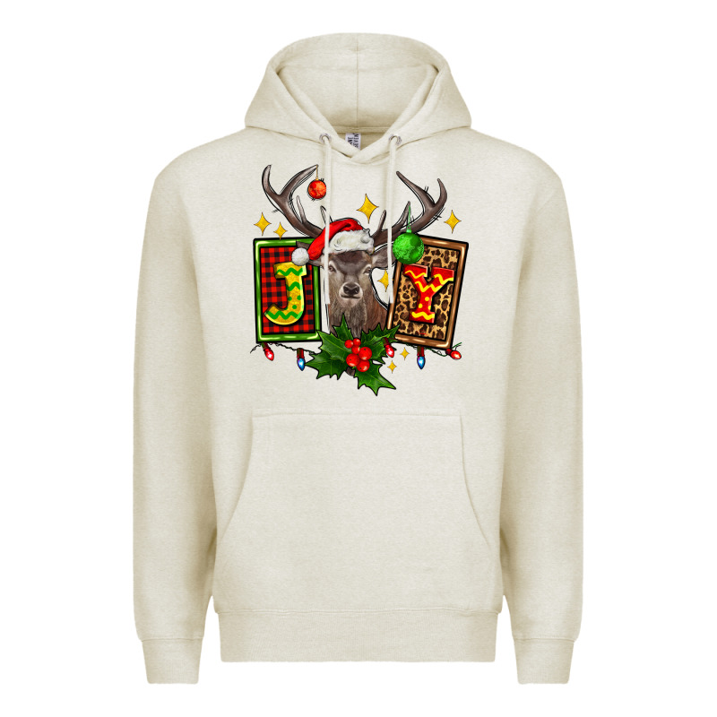 Joy With Reindeer Ado Premium Hoodie by AdoDesignShop | Teevron
