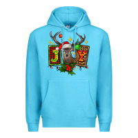 Ocean Blue joy with reindeer ado Premium Hoodie - AdoDesignShop