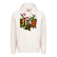 Pale Pink joy with reindeer ado Premium Hoodie - AdoDesignShop