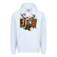 White joy with reindeer ado Premium Hoodie - AdoDesignShop