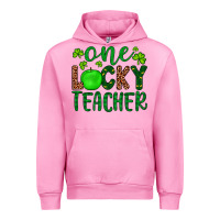 Fuchsia Pink one lucky teacher Urban Hoodie - Artiststas
