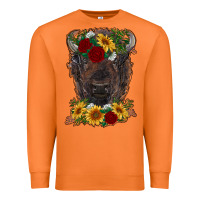 Carrot bison face with flowers Premium Sweatshirt - RanaPortraitStore