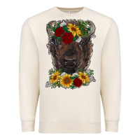 Sandshell bison face with flowers Premium Sweatshirt - RanaPortraitStore