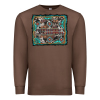 Chestnut aztec background with gemstone and cowhide Premium Sweatshirt - RanaPortraitStore