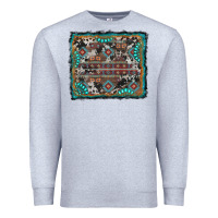 Heather Grey aztec background with gemstone and cowhide Premium Sweatshirt - RanaPortraitStore