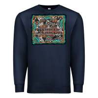 Navy aztec background with gemstone and cowhide Premium Sweatshirt - RanaPortraitStore