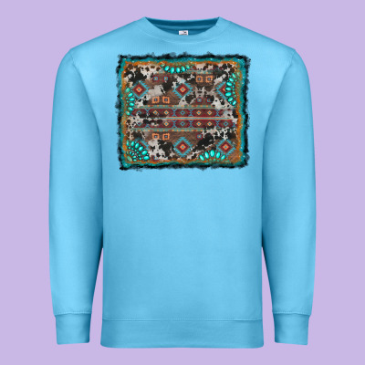 Aztec Background With Gemstone And Cowhide Premium Sweatshirt Designed By Ranaportraitstore