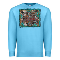 Ocean Blue aztec background with gemstone and cowhide Premium Sweatshirt - RanaPortraitStore